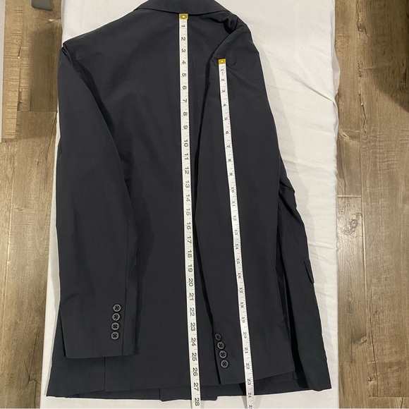 UNITED ARROWS men’s nylon/cotton grayish navy double breasted suit, JP 46 (~36S) - Picture 12 of 16